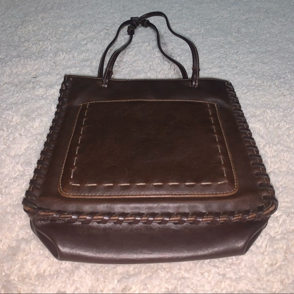 VINTAGE Dark Brown Faux Leather-Like Braided Bag Mini Purse - Picture 5 of 16
